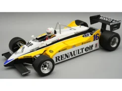 Renault RE30B #16 Rene Arnoux Winner Formula One F1 "Italian GP" (1982) "Mythos Series" with Driver Figure and Display Case Limited Edition to 50 pieces Worldwide 1/18 Model Car by Tecnomodel