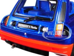 Renault 5 Turbo Metallic Blue Red Accents 1/24 Diecast Model Car Bburago 21088