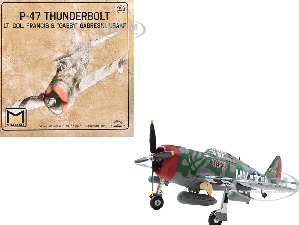 Republic P-47 Thunderbolt Fighter Aircraft "Lt. Col. Francis S. "Gabby" Gabreski" United States Army Air Forces 1/72 Diecast Model by Militaria Die Cast