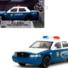 Rick Grimes' Ford Crown Victoria "Sheriff" Blue and White "The Walking Dead" (2010-2022) TV Series "Hollywood Rides" Series 1/32 Diecast Model Car by Jada