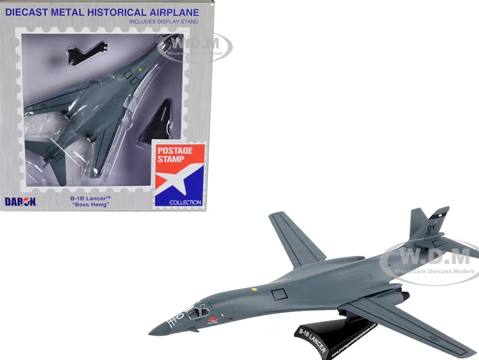 Rockwell International B 1B Lancer Bomber Aircraft Boss Hawg United States Air Force 1/221 Diecast Model Airplane Postage Stamp PS5404-2