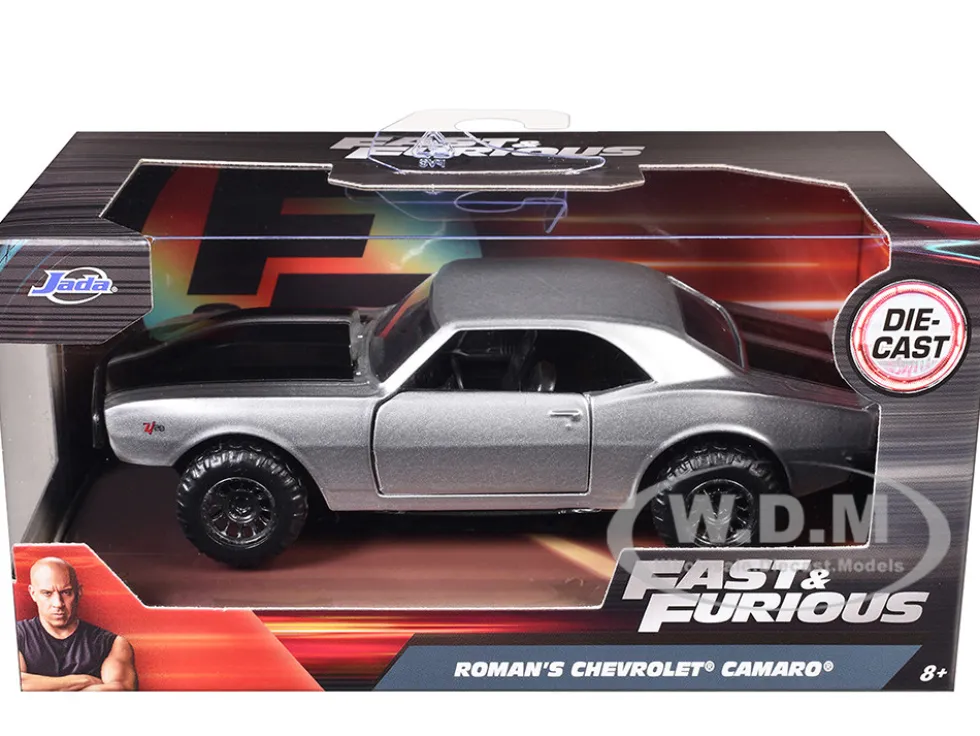Roman's Chevrolet Camaro Z/28 Silver Black Stripes Fast & Furious 7 2015 Movie 1/32 Diecast Model Car Jada 97186