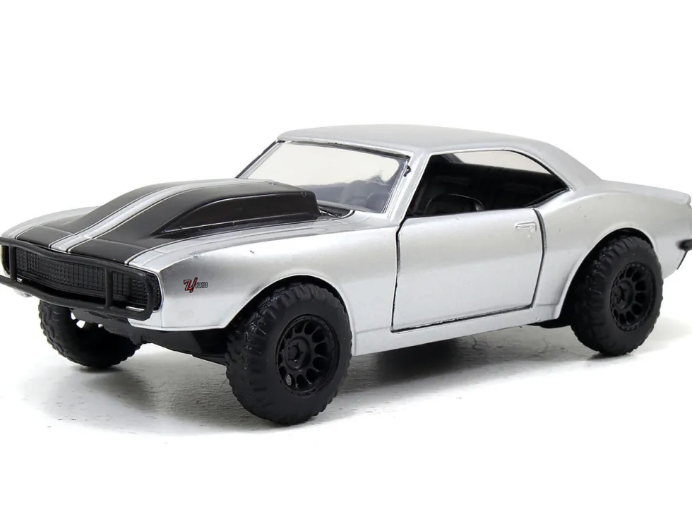 Roman's Chevrolet Camaro Z/28 Silver Black Stripes Fast & Furious 7 2015 Movie 1/32 Diecast Model Car Jada 97186