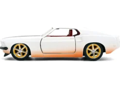 Roman's Ford Mustang White with Black Stripes and Red Interior (Dirty Version) "Fast & Furious" Movie "Fast & Furious 25th Anniversary" Series 1/32 Diecast Model Car by Jada