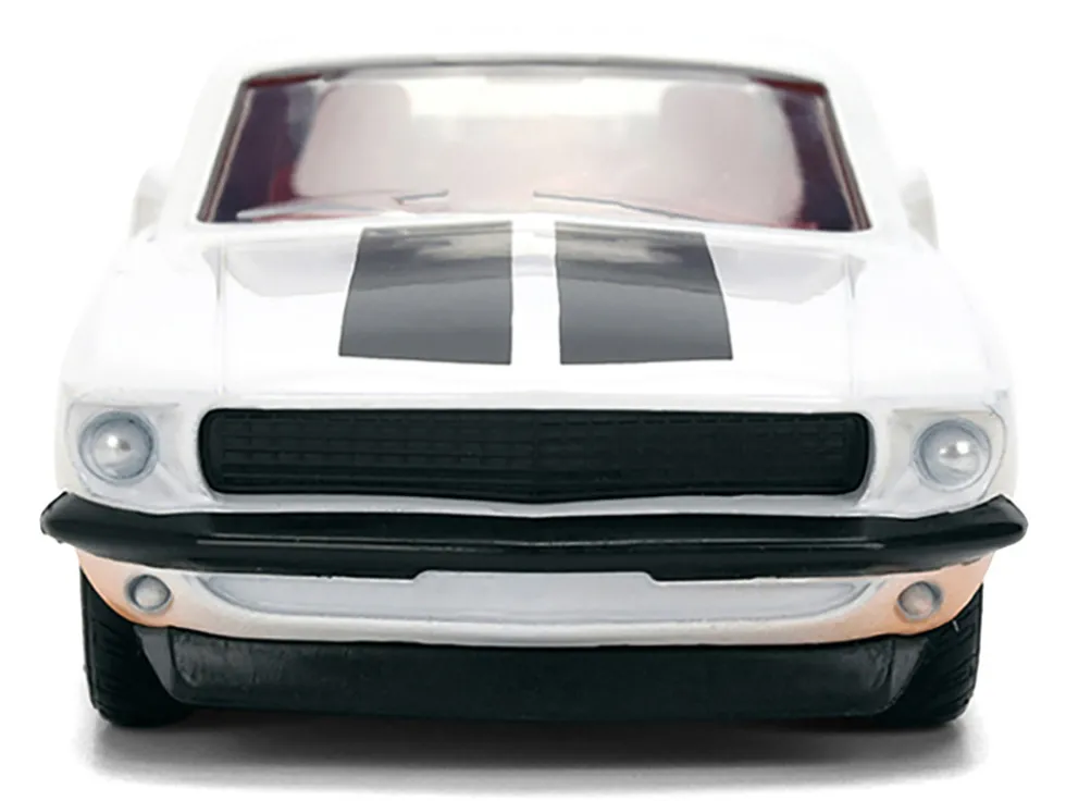 Roman's Ford Mustang White with Black Stripes and Red Interior (Dirty Version) "Fast & Furious" Movie "Fast & Furious 25th Anniversary" Series 1/32 Diecast Model Car by Jada