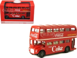 1960 Routemaster London Double Decker Bus Red Coca-Cola 1/64 Diecast Model Motor City Classics 464001