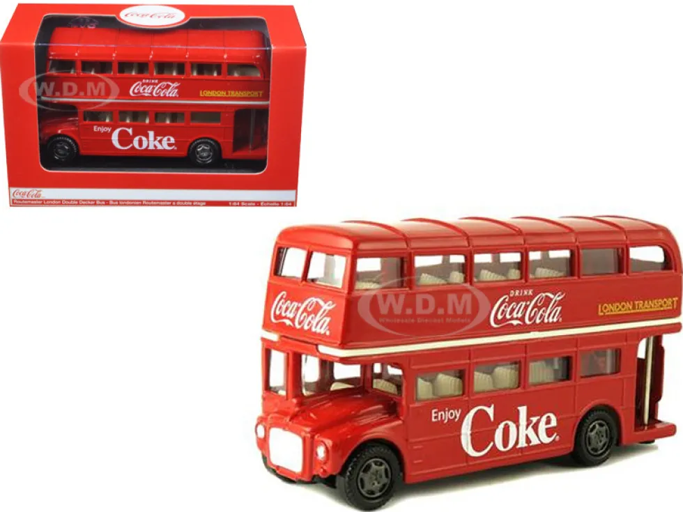 1960 Routemaster London Double Decker Bus Red Coca-Cola 1/64 Diecast Model Motor City Classics 464001
