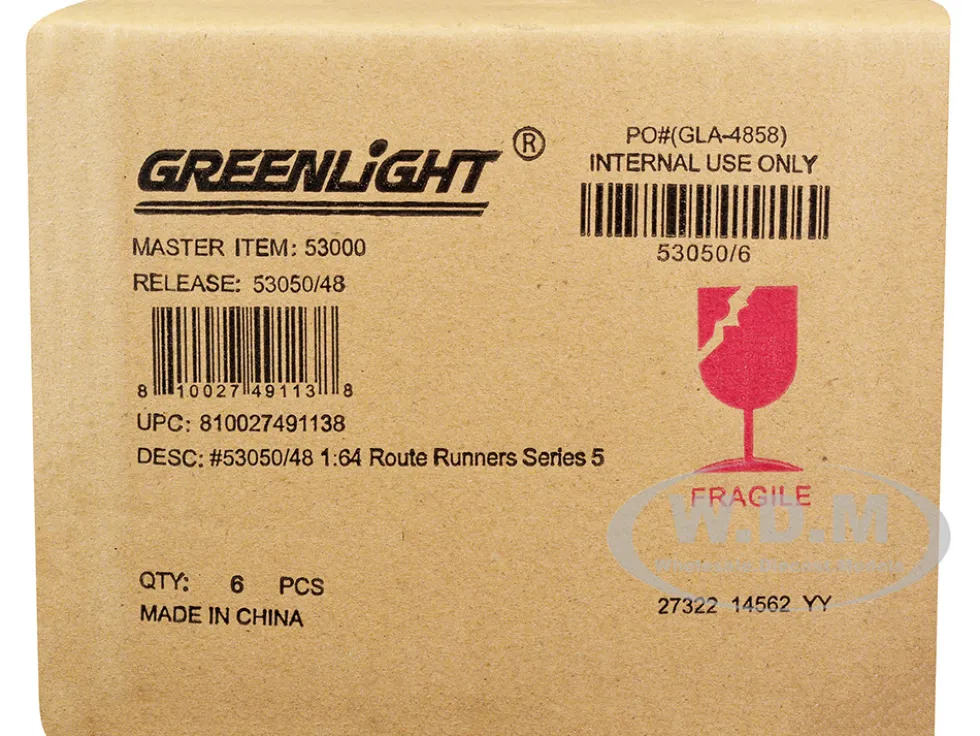 Route Runners Set 6 Vans Series 5 1/64 Diecast Model Cars Greenlight 53050