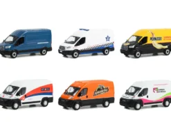 Route Runners Set 6 Vans Series 5 1/64 Diecast Model Cars Greenlight 53050
