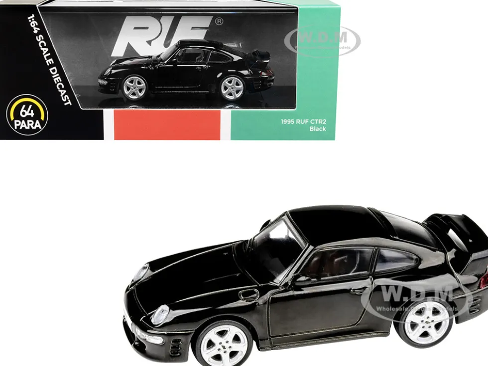 1995 RUF CTR2 Black 1/64 Diecast Model Car Paragon PA-55373