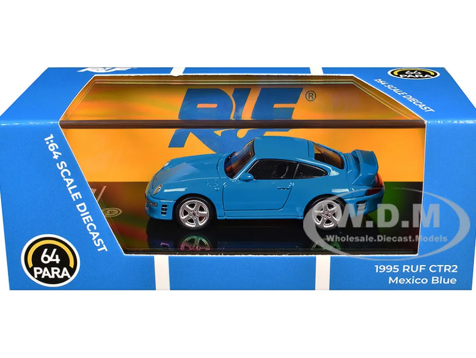 1995 RUF CTR2 Mexico Blue 1/64 Diecast Model Car by Paragon Models