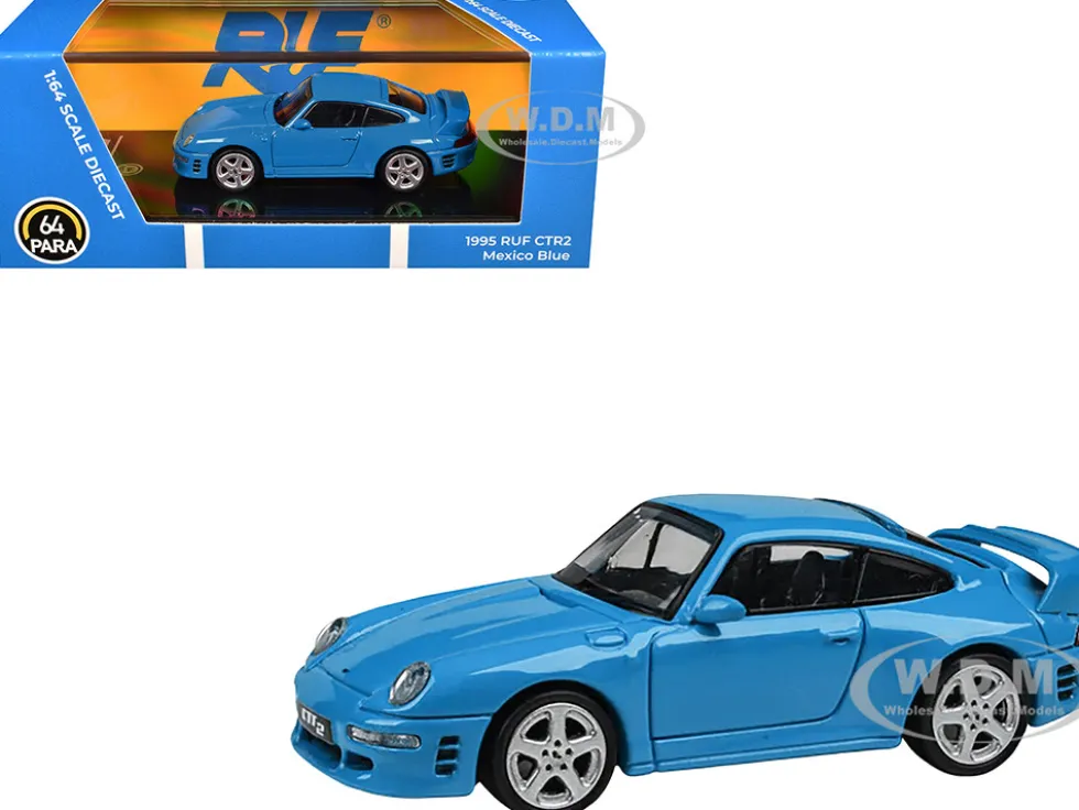 1995 RUF CTR2 Mexico Blue 1/64 Diecast Model Car by Paragon Models