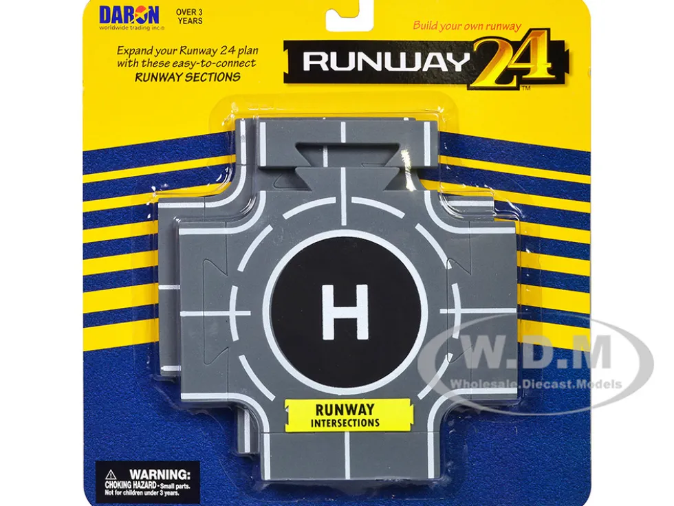 Runway Intersections 2 Piece Set for Diecast Models Runway24 RW900