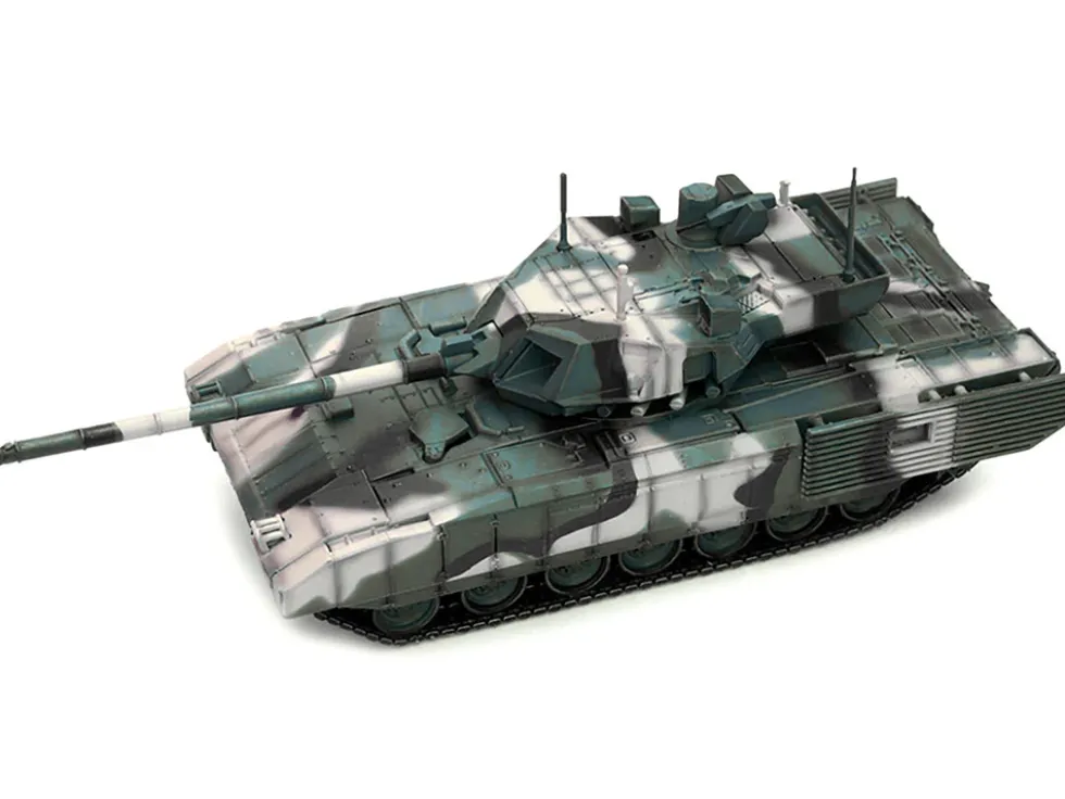 Russian T14 Armata MBT Main Battle Tank Multi Woodland Camouflage Armor Premium Series 1/72 Diecast Model Panzerkampf 12166PA