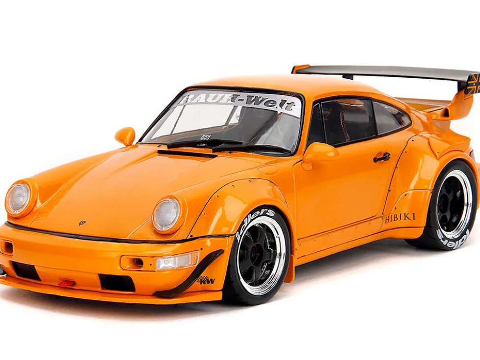 RWB Bodykit "Hibiki" Orange Metallic "Pink Slips" Series 1/18 Diecast Model Car by Jada