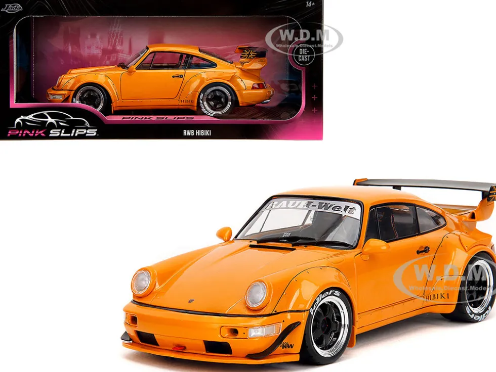 RWB Bodykit "Hibiki" Orange Metallic "Pink Slips" Series 1/18 Diecast Model Car by Jada