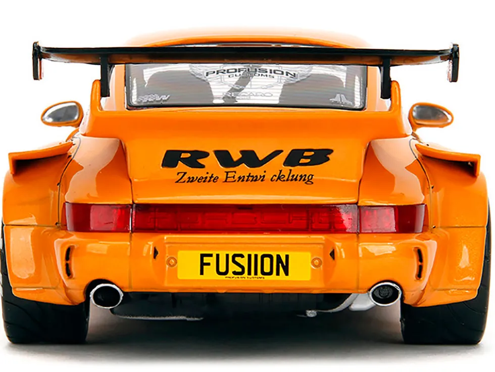 RWB Bodykit "Hibiki" Orange Metallic "Pink Slips" Series 1/18 Diecast Model Car by Jada