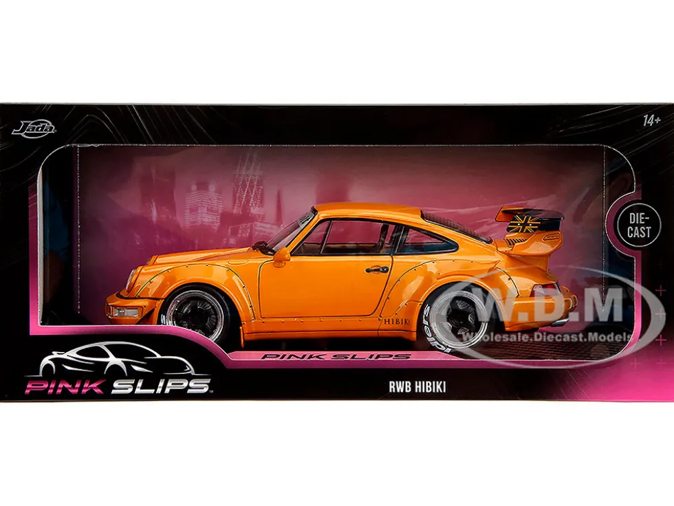 RWB Bodykit "Hibiki" Orange Metallic "Pink Slips" Series 1/18 Diecast Model Car by Jada