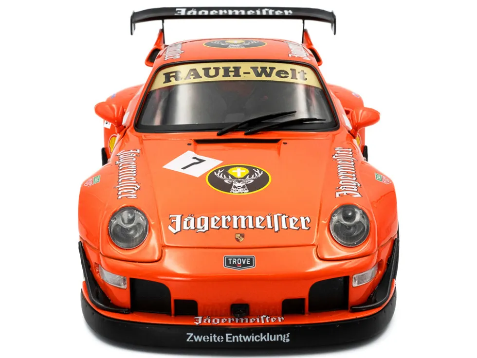 2020 RWB Bodykit #7 "Jagermeister" Orange with Graphics 1/18 Diecast Model Car by Solido