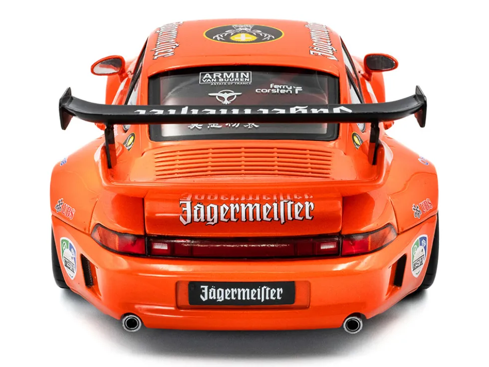 2020 RWB Bodykit #7 "Jagermeister" Orange with Graphics 1/18 Diecast Model Car by Solido