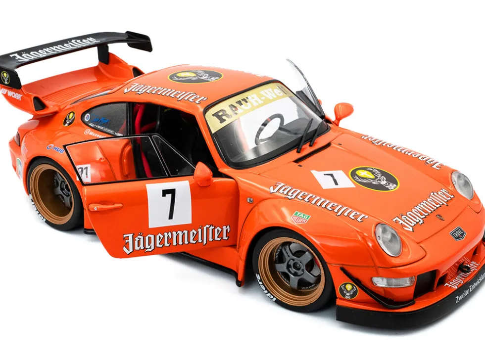2020 RWB Bodykit #7 "Jagermeister" Orange with Graphics 1/18 Diecast Model Car by Solido