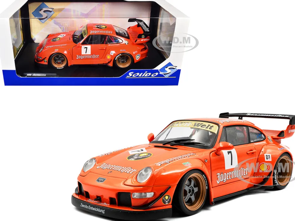 2020 RWB Bodykit #7 "Jagermeister" Orange with Graphics 1/18 Diecast Model Car by Solido
