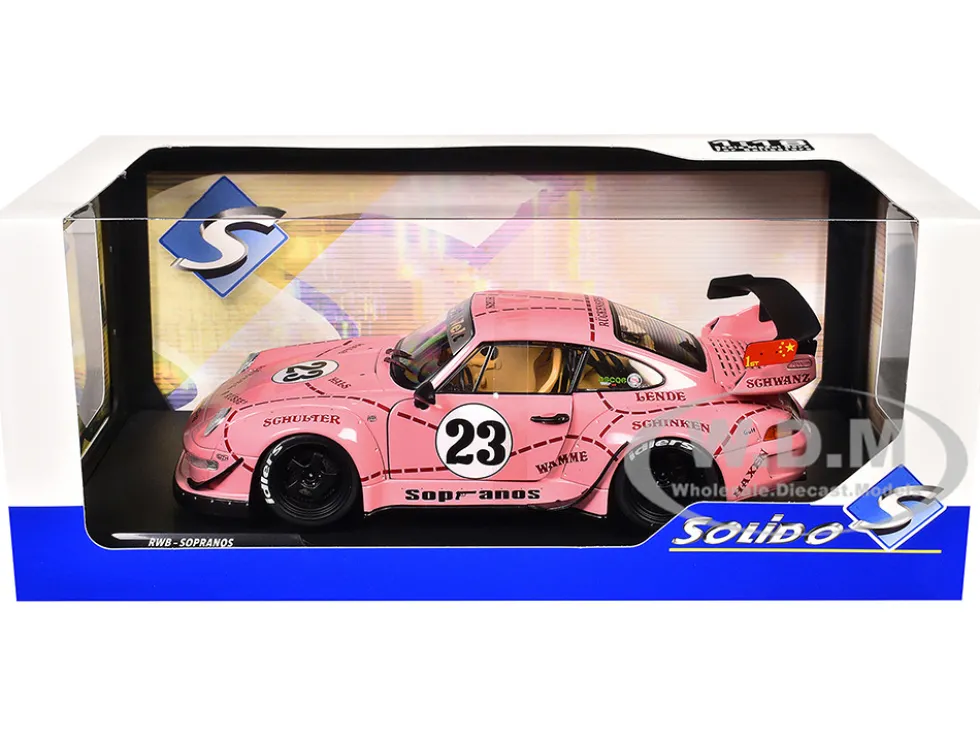 2020 RWB Bodykit #23 "Pink Pig" Pink with Graphics 1/18 Diecast Model Car by Solido