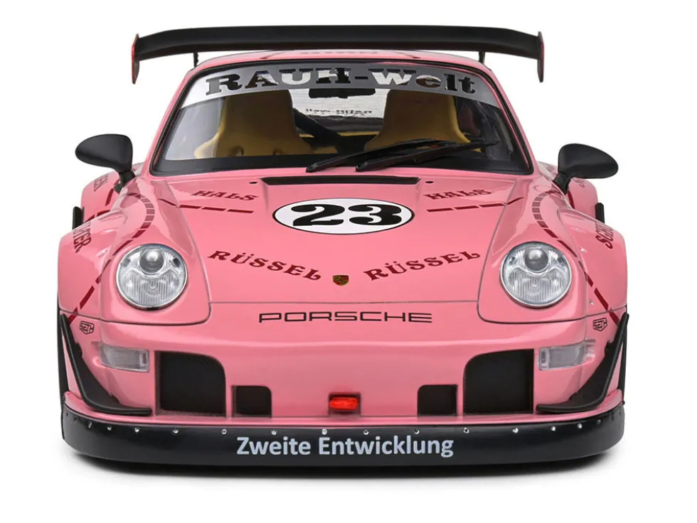 2020 RWB Bodykit #23 "Pink Pig" Pink with Graphics 1/18 Diecast Model Car by Solido