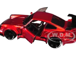 RWB Body Kit Red Metallic with Black Stripes "Pink Slips" Series 1/18 Diecast Model Car by Jada