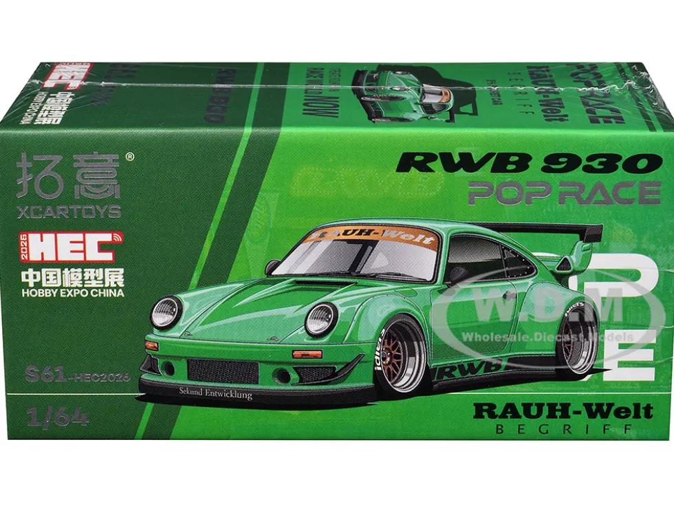 RWB 930 Green "Hobby Expo China 2026" 1/64 Diecast Model Car by Pop Race