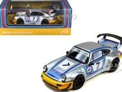 RWB 964 #7 "Ichiban Boshi - Martini Racing" Silver Metallic with Stripes 1/64 Diecast Model Car by Model Model