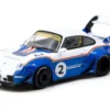 RWB 993 #2 "Liberty Walk" White and Blue Metallic with Container Packaging "Hobby64" Series 1/64 Diecast Model Car by Tarmac Works