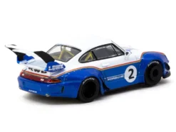 RWB 993 #2 "Liberty Walk" White and Blue Metallic with Container Packaging "Hobby64" Series 1/64 Diecast Model Car by Tarmac Works