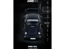 RWB 964 Matt Black 1/64 Diecast Model Car by Inno Models