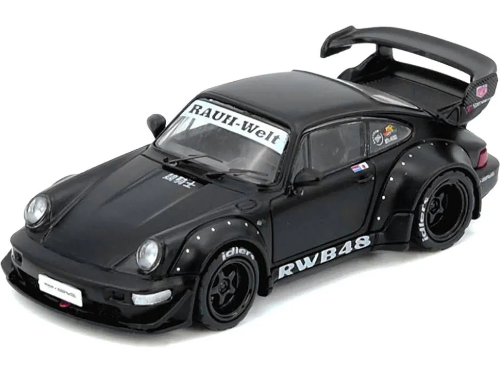 RWB 964 Matt Black 1/64 Diecast Model Car by Inno Models
