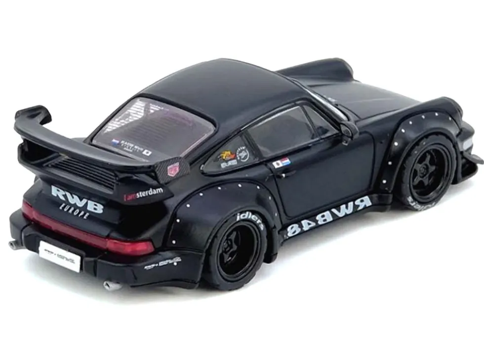 RWB 964 Matt Black 1/64 Diecast Model Car by Inno Models
