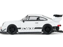 RWB 930 Matt White with Black Stripes 1/64 Diecast Model Car by Model Model