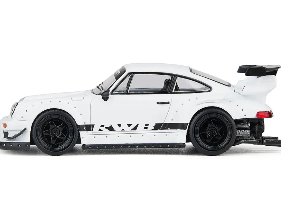 RWB 930 Matt White with Black Stripes 1/64 Diecast Model Car by Model Model