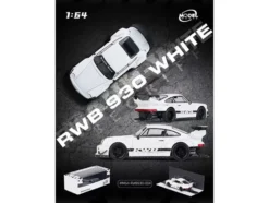 RWB 930 Matt White with Black Stripes 1/64 Diecast Model Car by Model Model