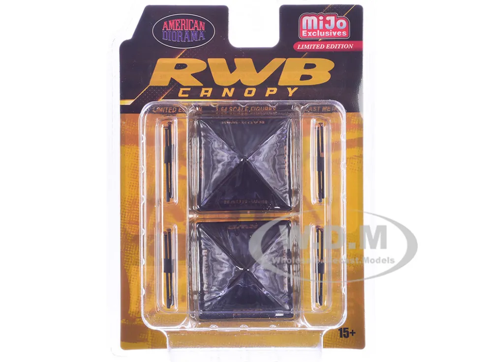 RWB (RAUH-Welt BEGRIFF) Canopy 2 Piece Set Black Limited Edition for 1/64 Scale Models by American Diorama