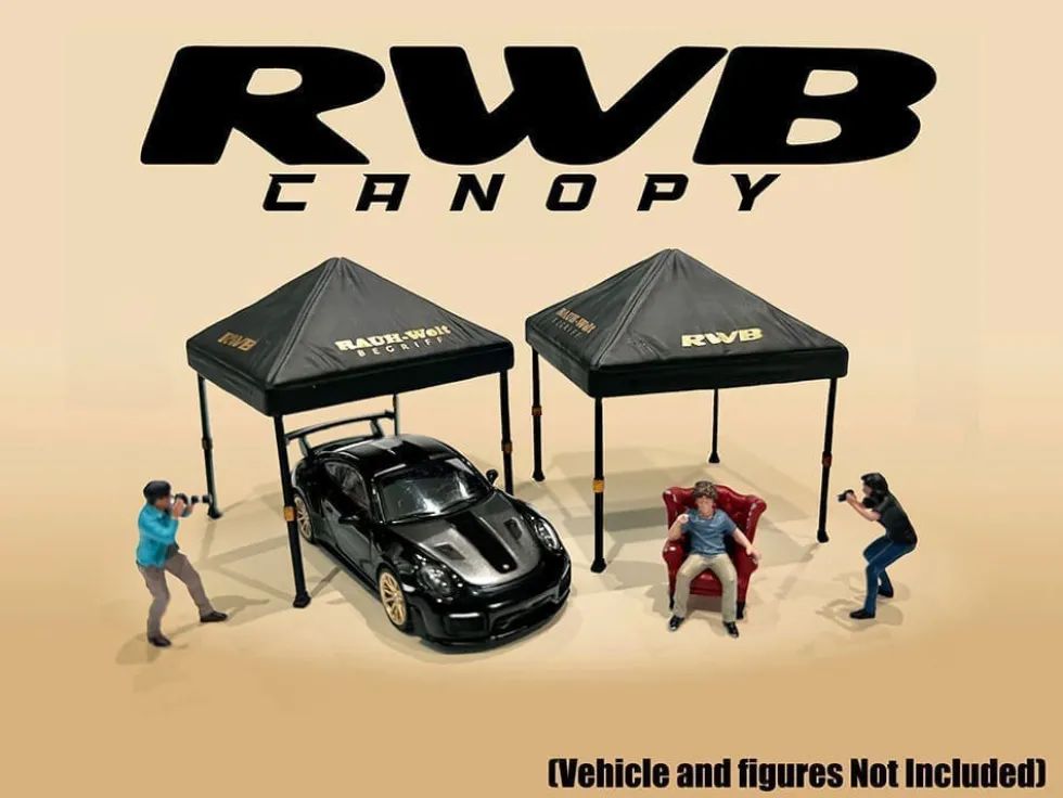 RWB (RAUH-Welt BEGRIFF) Canopy 2 Piece Set Black Limited Edition for 1/64 Scale Models by American Diorama