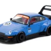 RWB 993 RHD (Right Hand Drive) #10 "Tarmac Works 10th Anniversary" Blue Metallic "Hobby64" Series 1/64 Diecast Model Car by Tarmac Works