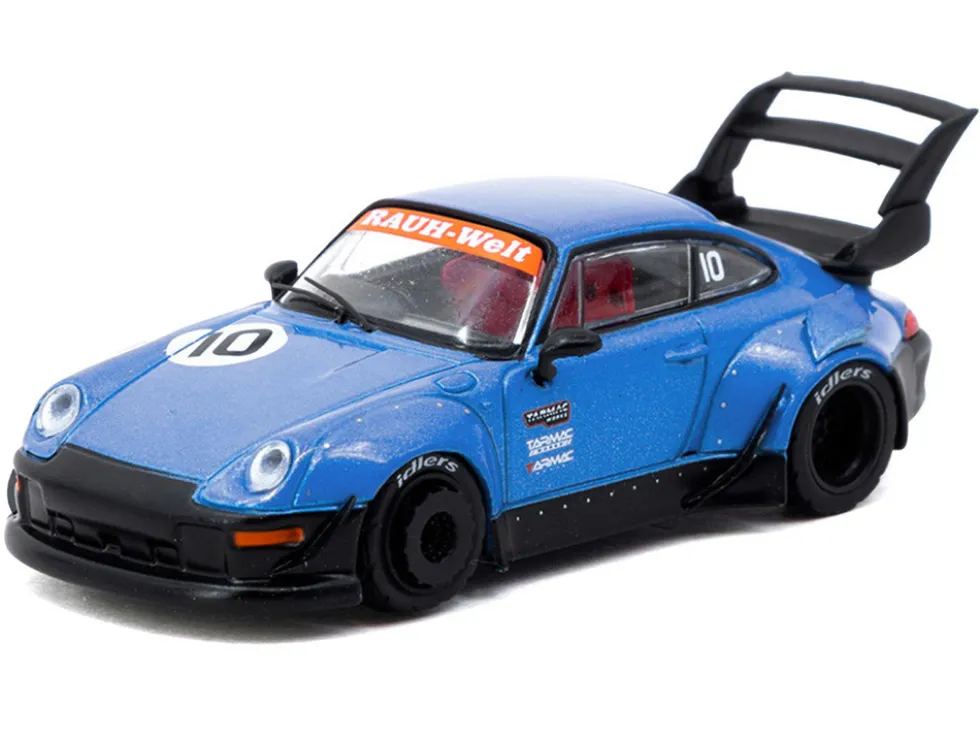 RWB 993 RHD (Right Hand Drive) #10 "Tarmac Works 10th Anniversary" Blue Metallic "Hobby64" Series 1/64 Diecast Model Car by Tarmac Works