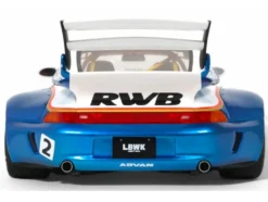 2023 RWB x Liberty Walk 993 #2 White and Blue Metallic with Graphics 1/18 Model Car by GT Spirit