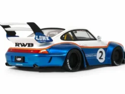 2023 RWB x Liberty Walk 993 #2 White and Blue Metallic with Graphics 1/18 Model Car by GT Spirit
