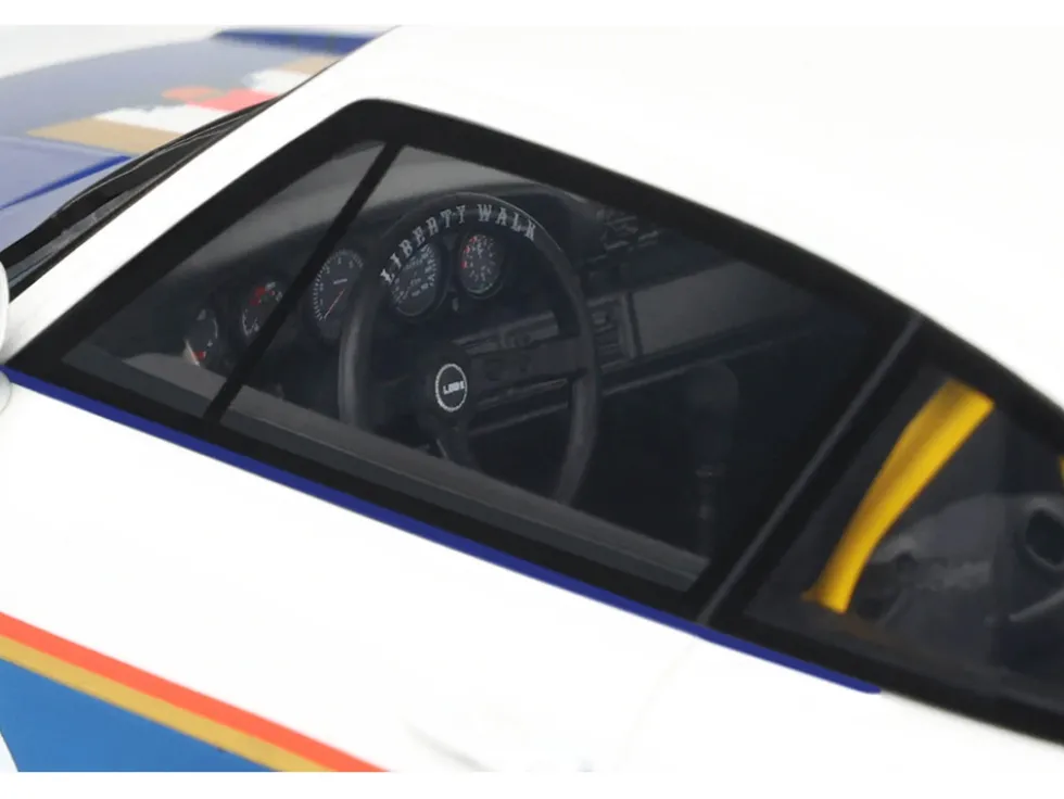 2023 RWB x Liberty Walk 993 #2 White and Blue Metallic with Graphics 1/18 Model Car by GT Spirit