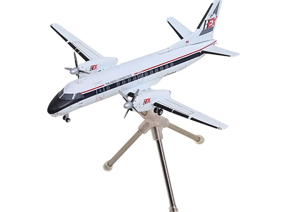 Saab 340A Commercial Aircraft "Delta Connection - Business Express Airlines" (N749BA) White with Dark Blue and Red Stripes "Gemini 200" Series 1/200 Diecast Model Airplane by GeminiJets