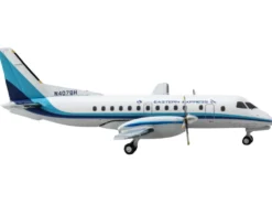 Saab 340B Commercial Aircraft "Eastern Express" (N407BH) White with Blue Stripes 1/400 Diecast Model Airplane by GeminiJets