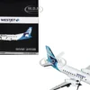 Saab 340B Commercial Aircraft "WestJet" (C-GOIA) White with Blue Stripes and Tail "Gemini 200" Series 1/200 Diecast Model Airplane by GeminiJets