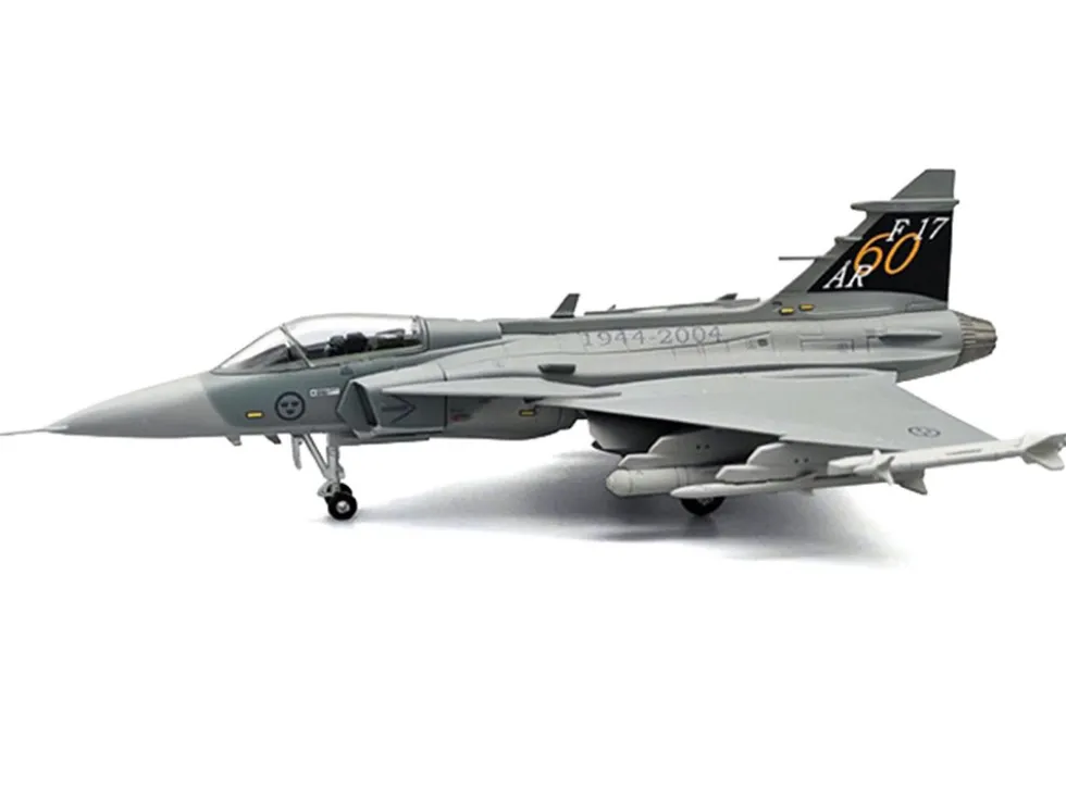 Saab JAS 39A Gripen Fighter Aircraft "17 Wing, 60th Anniversary Livery, Ronneby Air Show" (2004) Swedish Air Force 1/72 Diecast Model Airplane by Aviation 72